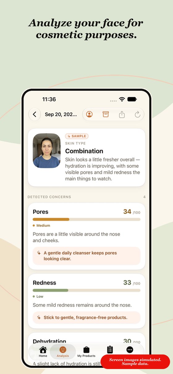 Beauty App by HG - Hautanalyse-Ergebnisse