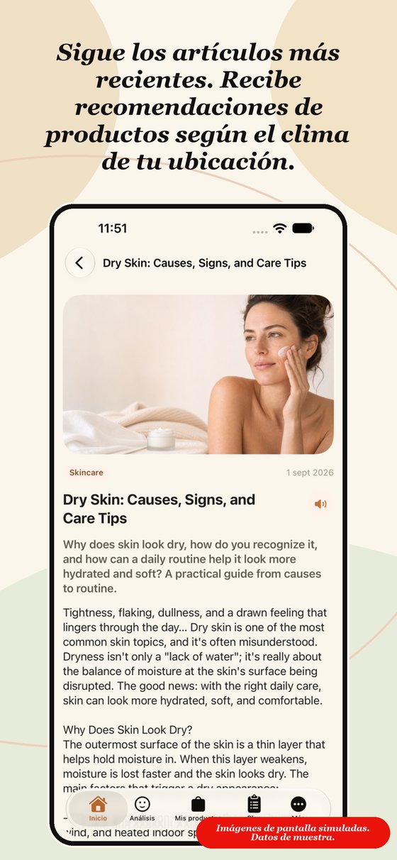 Beauty App by HG - Pantalla principal y clima
