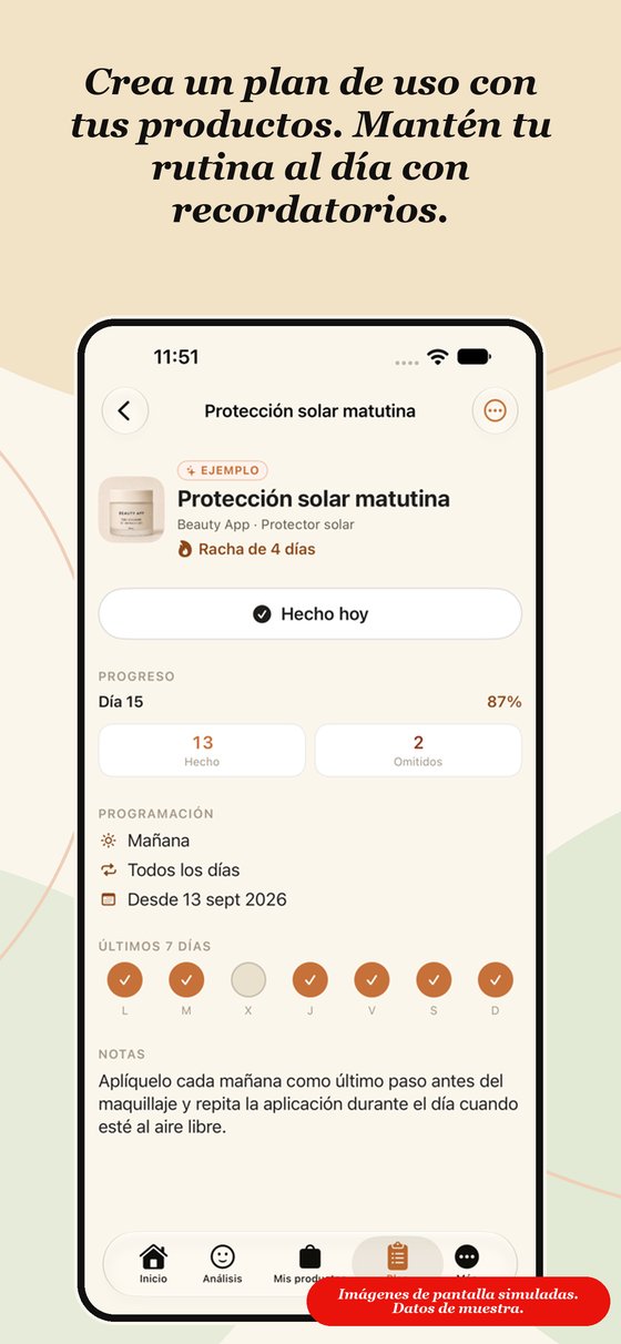Beauty App by HG - Plan de uso