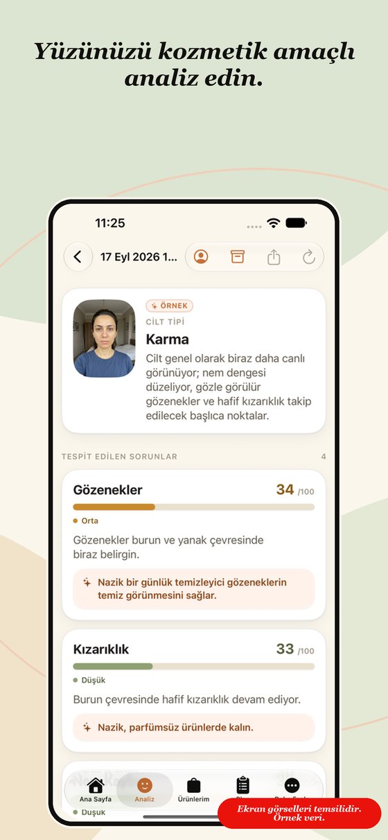 Beauty App by HG - Cilt analizi sonuçları