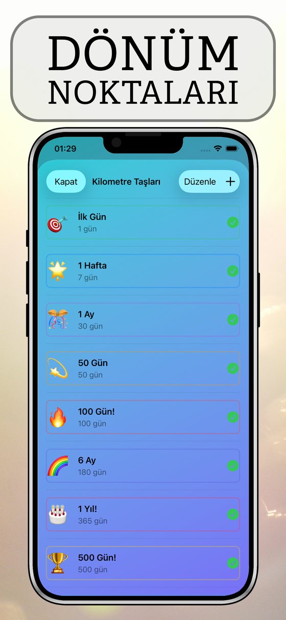 Gün Sayacı - Dönüm noktaları