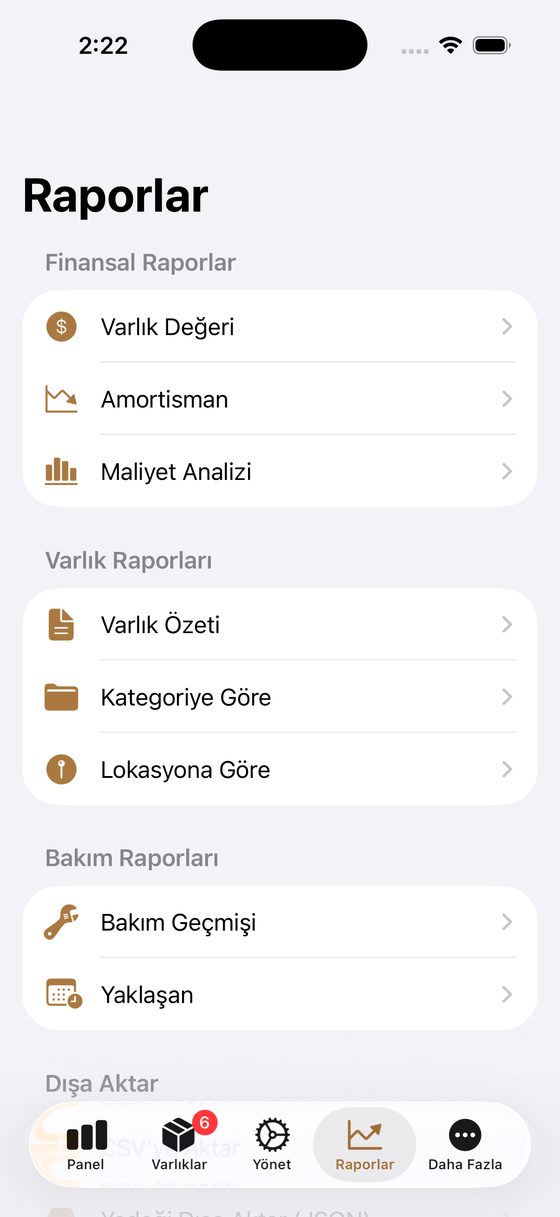 HG Asset Manager - Raporlar
