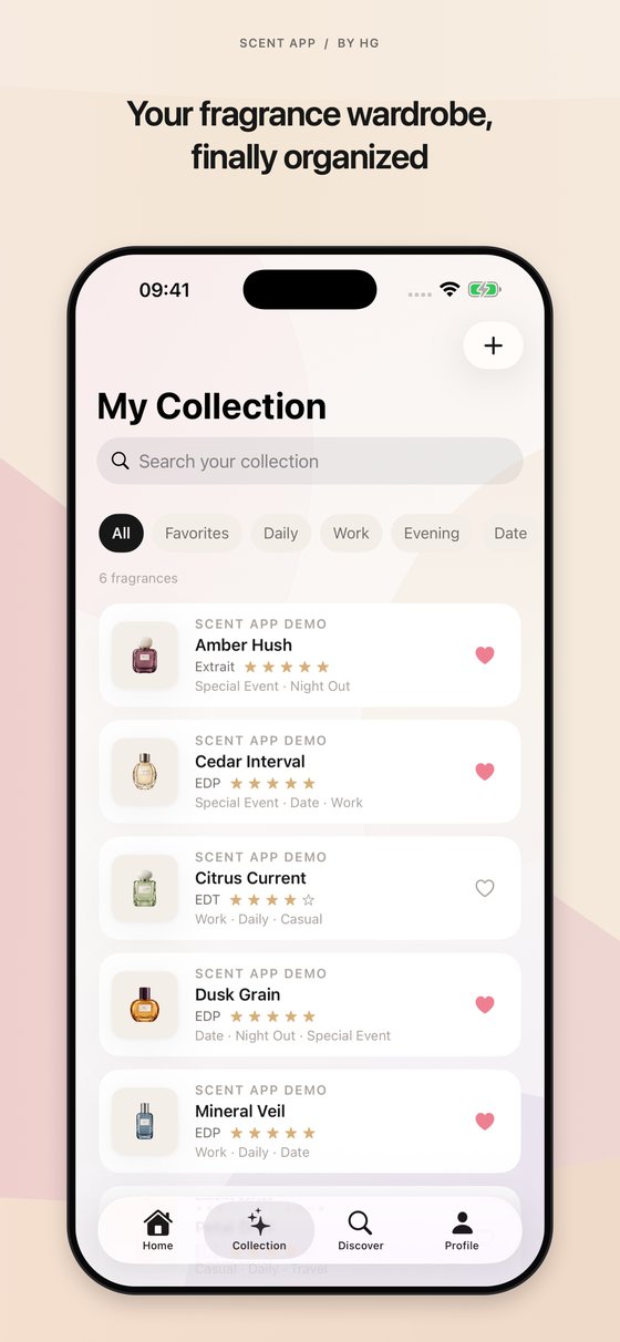 Scent App by HG - Ihre Duftsammlung