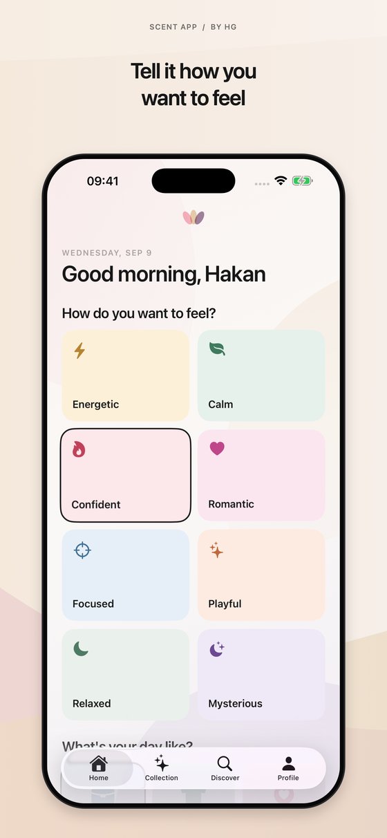 Scent App by HG - Sagen Sie, wie Sie sich fühlen möchten