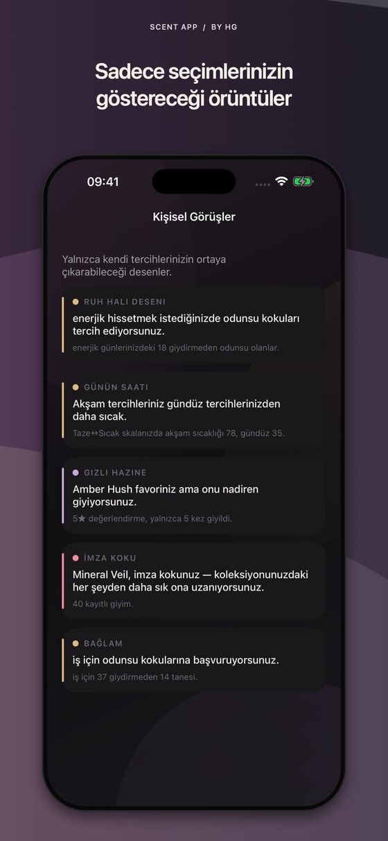 Scent App by HG - Kişisel içgörüler
