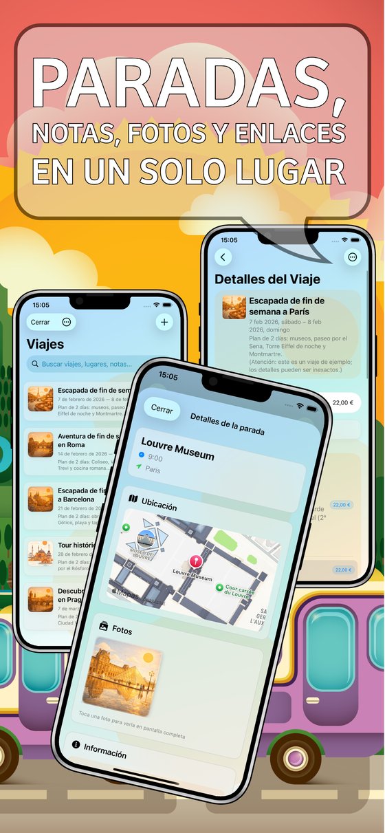 Trip Organizer - Detalles del viaje y de la parada