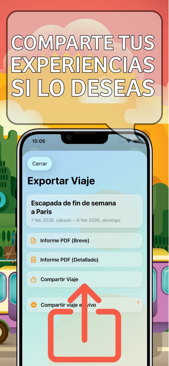 Trip Organizer - Exportar y compartir su viaje