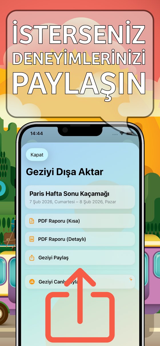 Trip Organizer - Geziyi dışa aktarma ve paylaşma